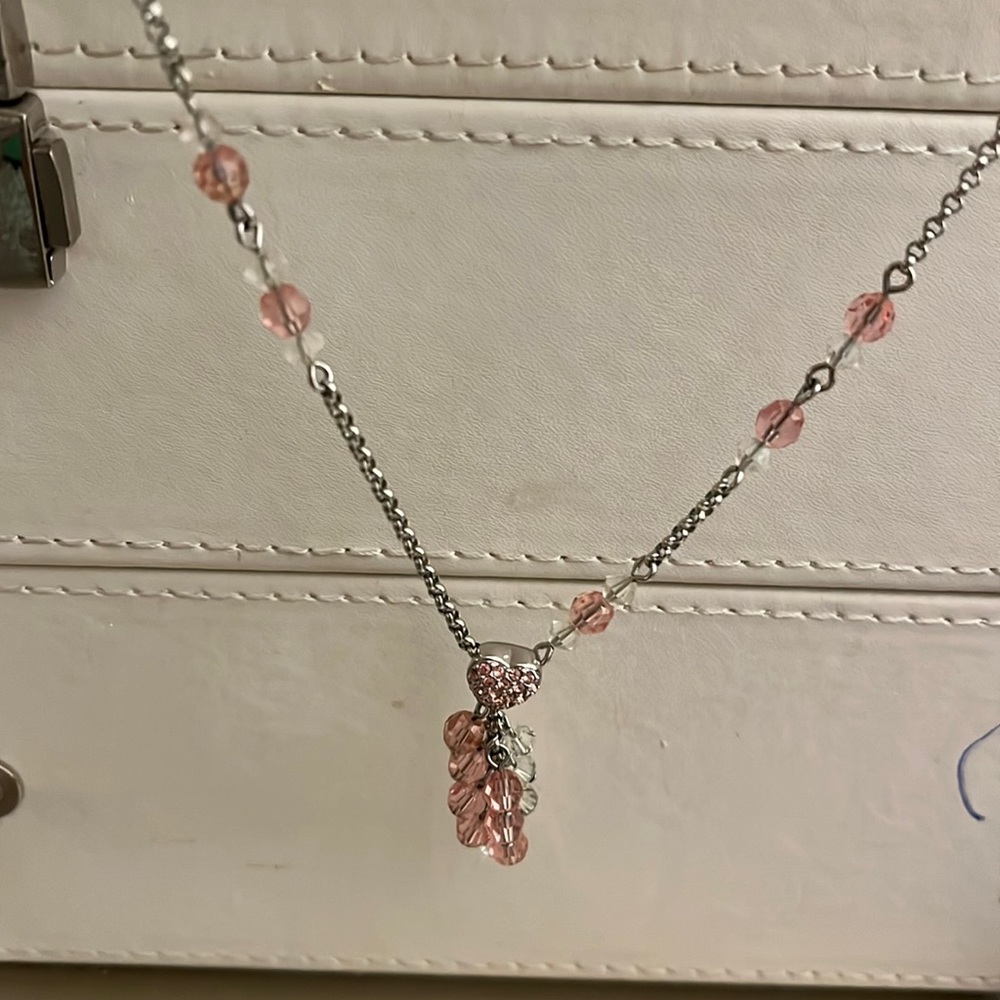 Swarovski pink sterling silver necklace